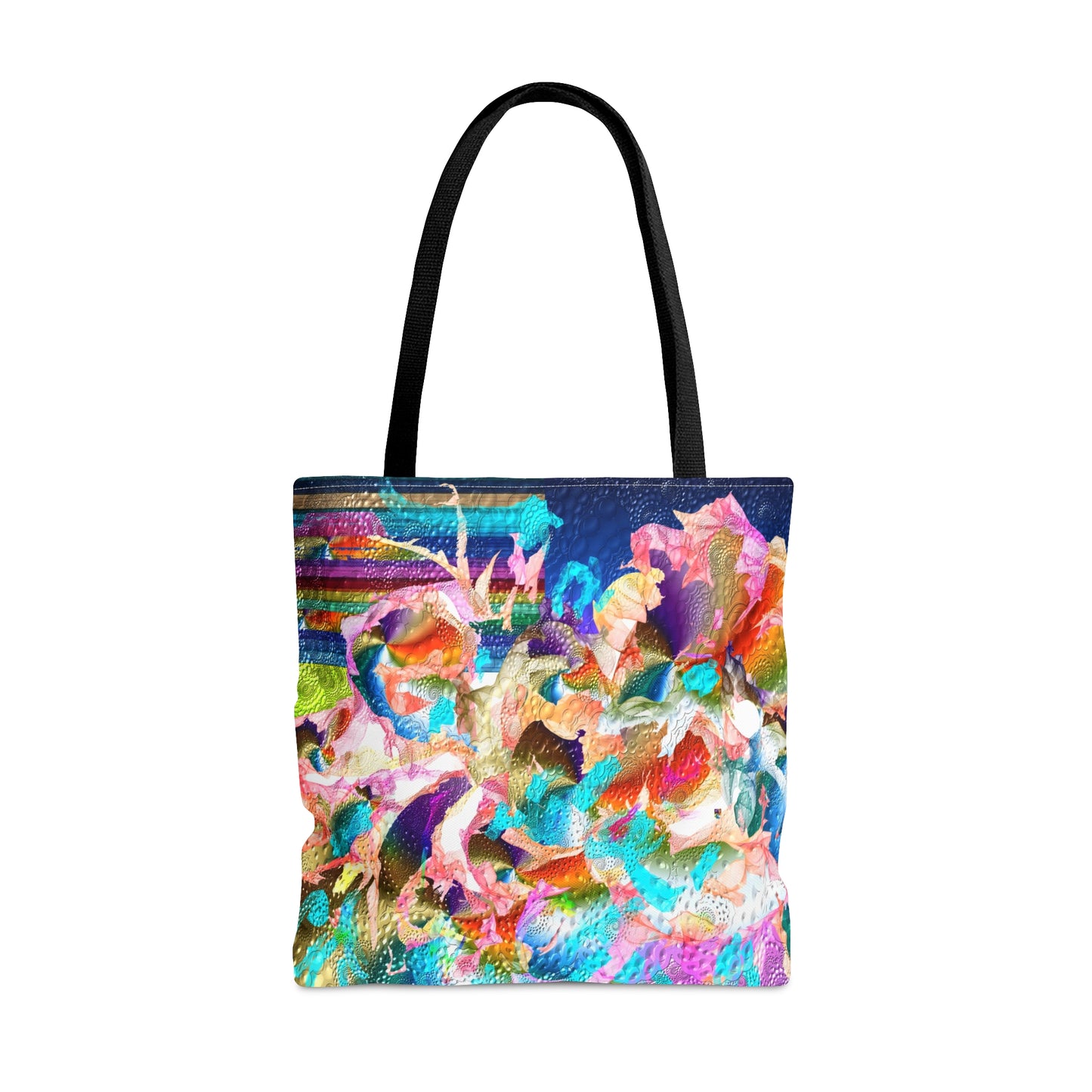colourful whimsical flower explosion  art tote bag