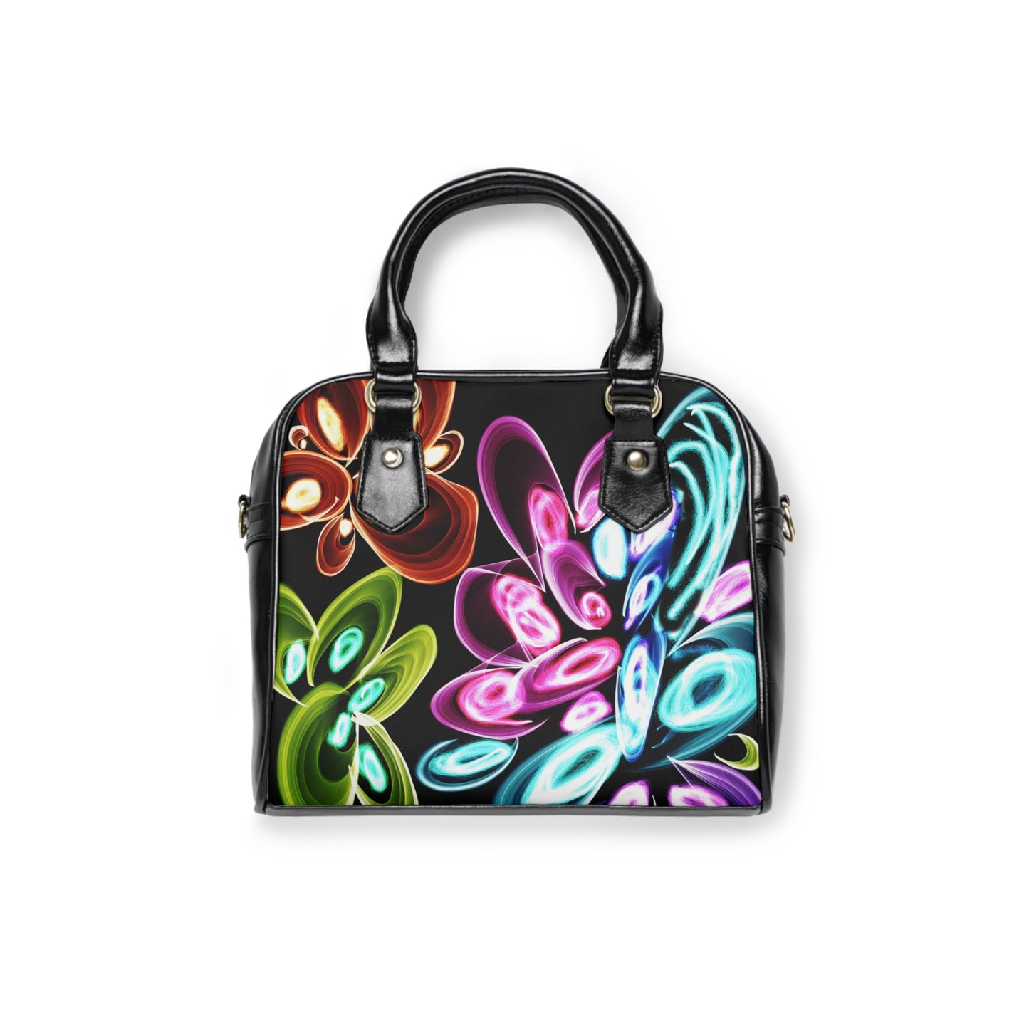Neon flower art Shoulder Handbag