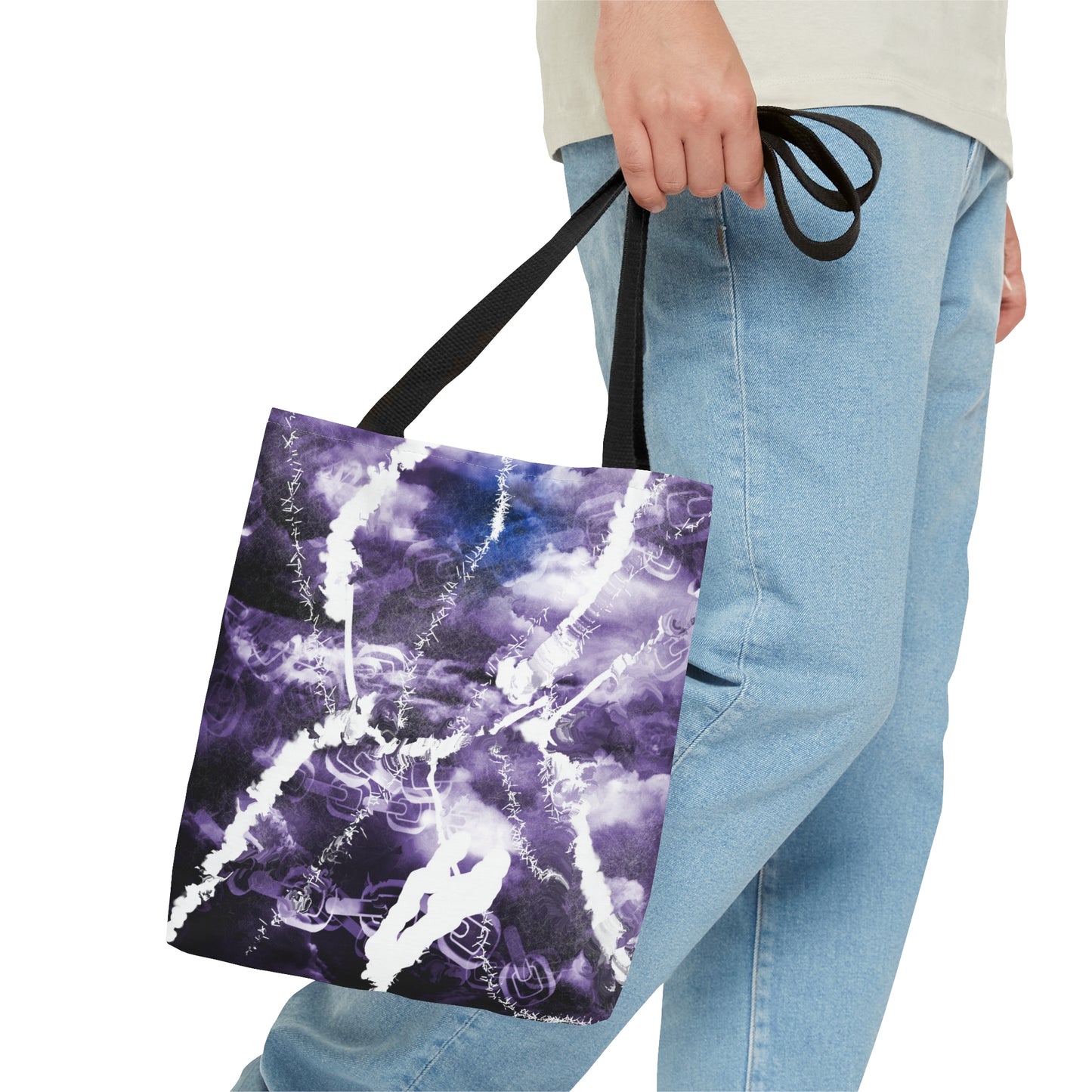 monochromatic storm abstract art Tote Bag