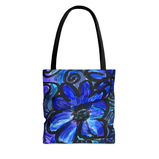 Blue spiritual flower vibe art Tote Bag