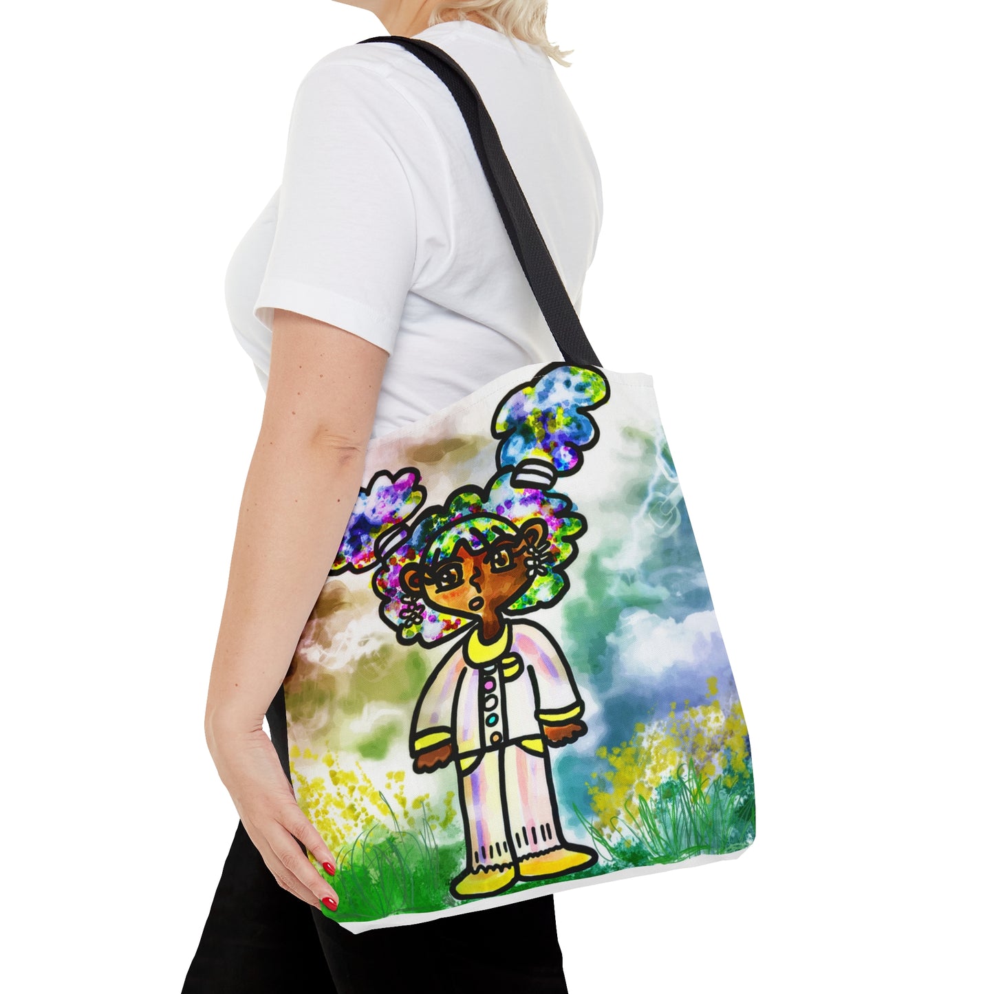 Cartoon PJ storm girl art Tote Bag