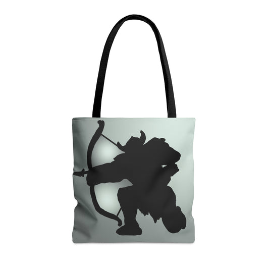 Viking silhouetted tote bag