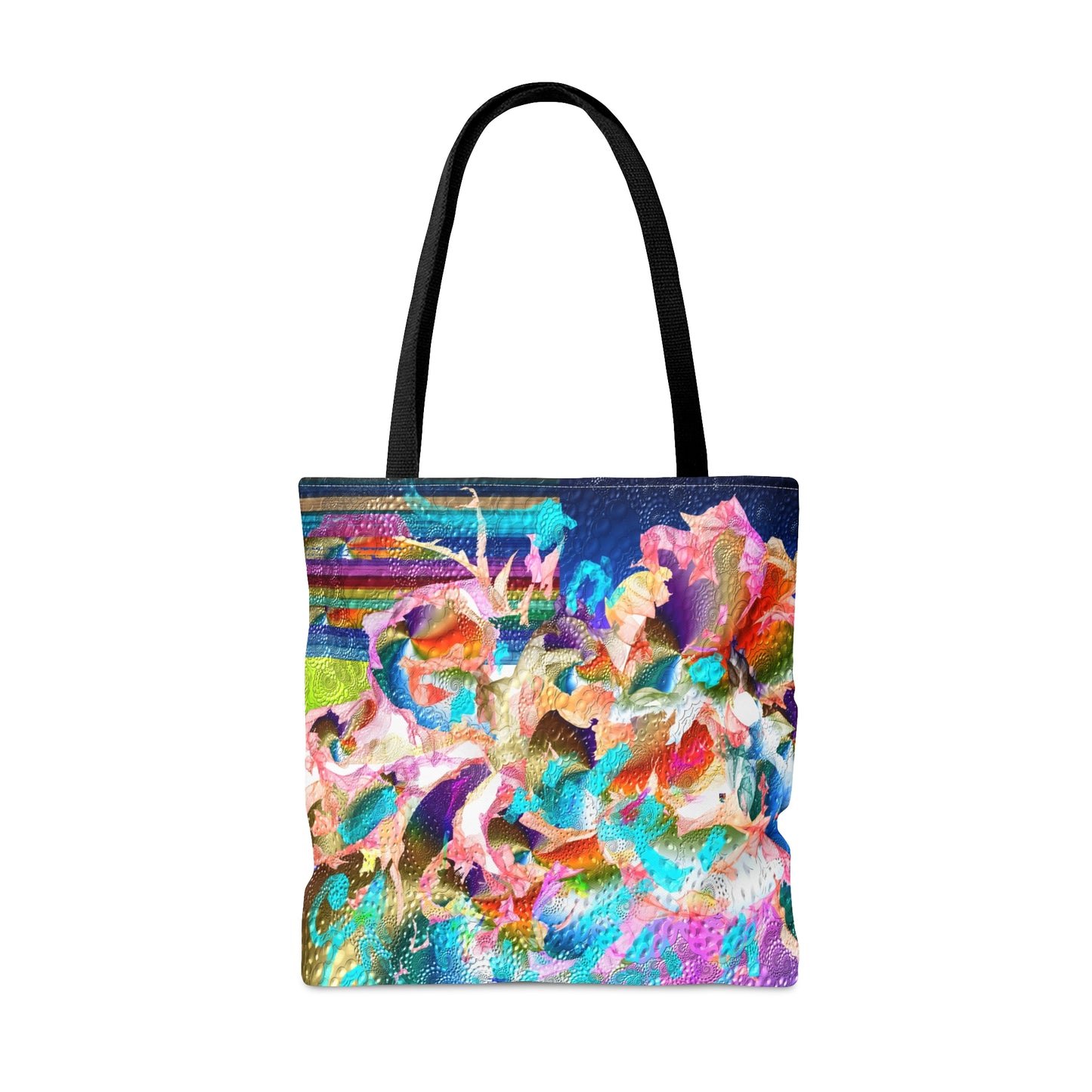 colourful whimsical flower explosion  art tote bag