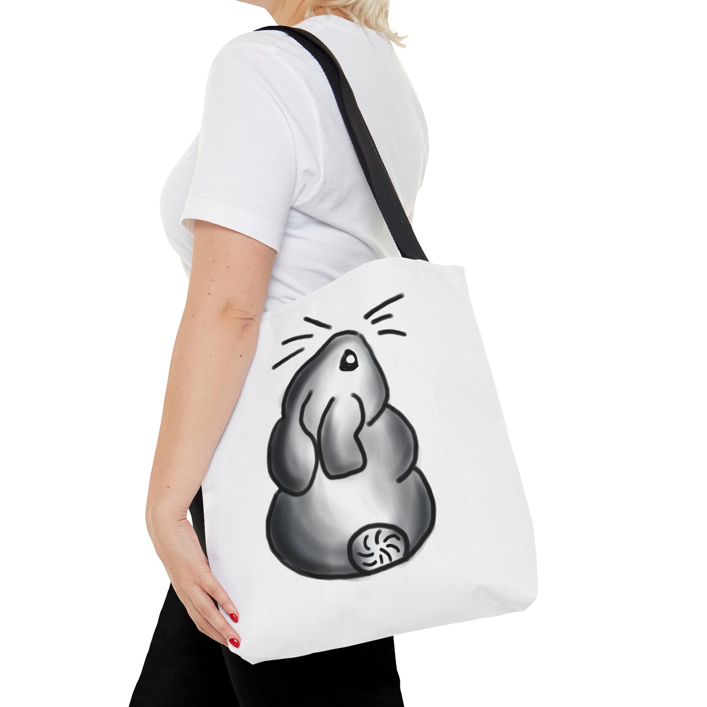 Black and grey bunny art Tote Bag
