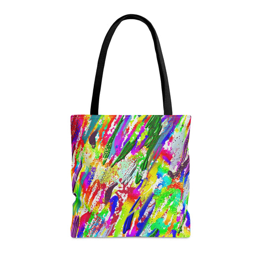 Rainbow Pride abstract art tote bag