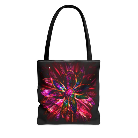 Whimsical neon pink flower art Tote Bag