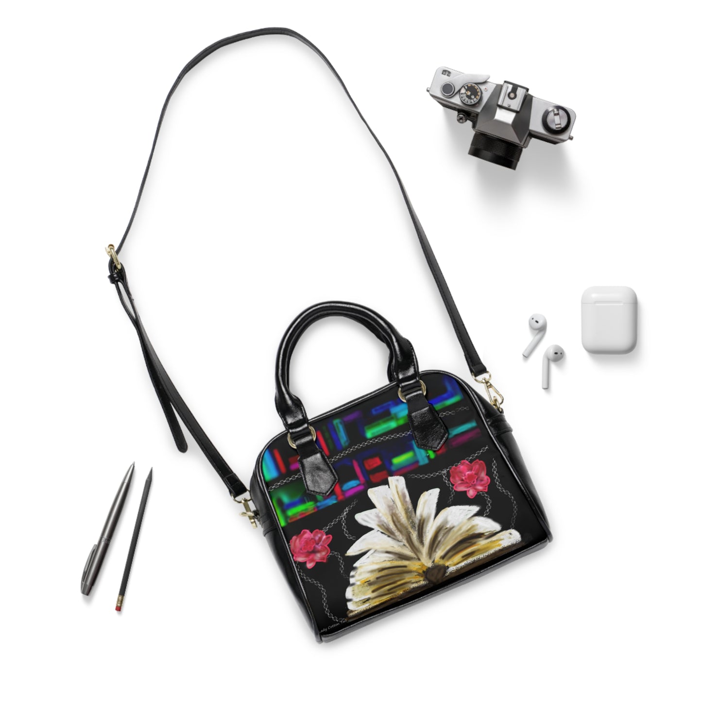 whimsical library Shoulder Handbag