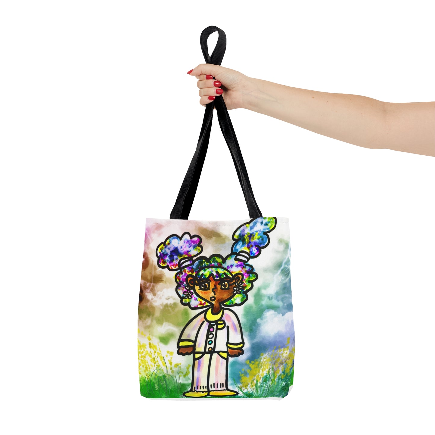 Cartoon PJ storm girl art Tote Bag