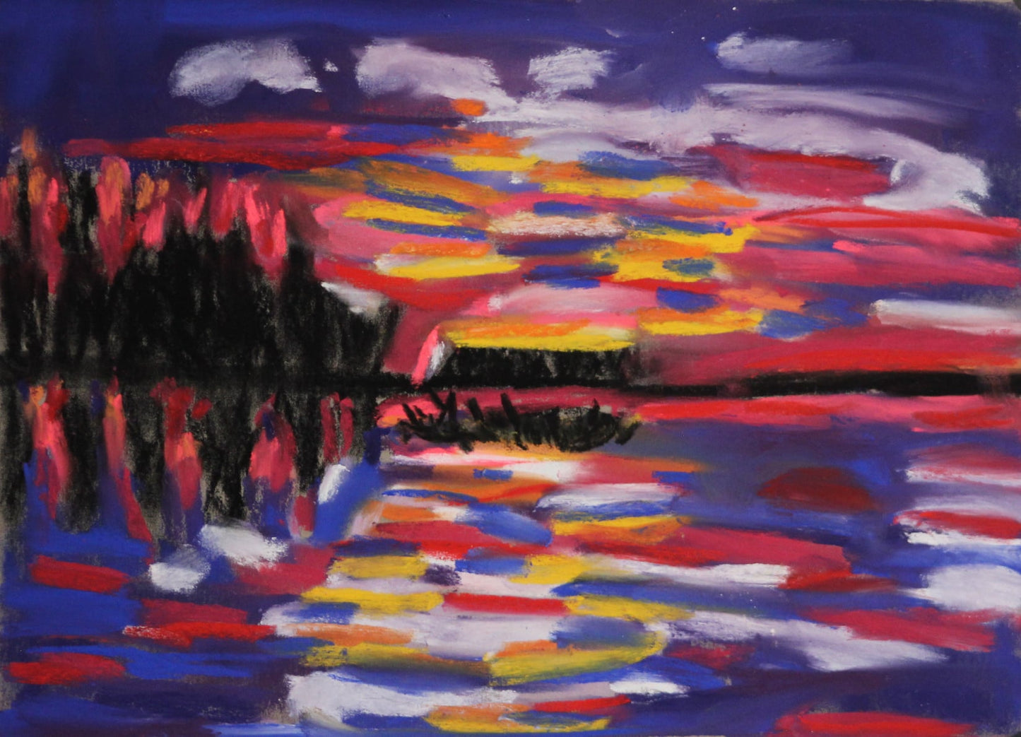 Artist Eye sunset original dry pastel 9x12