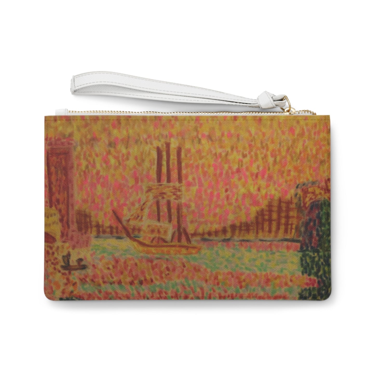 Golden sky sail boat Clutch Bag