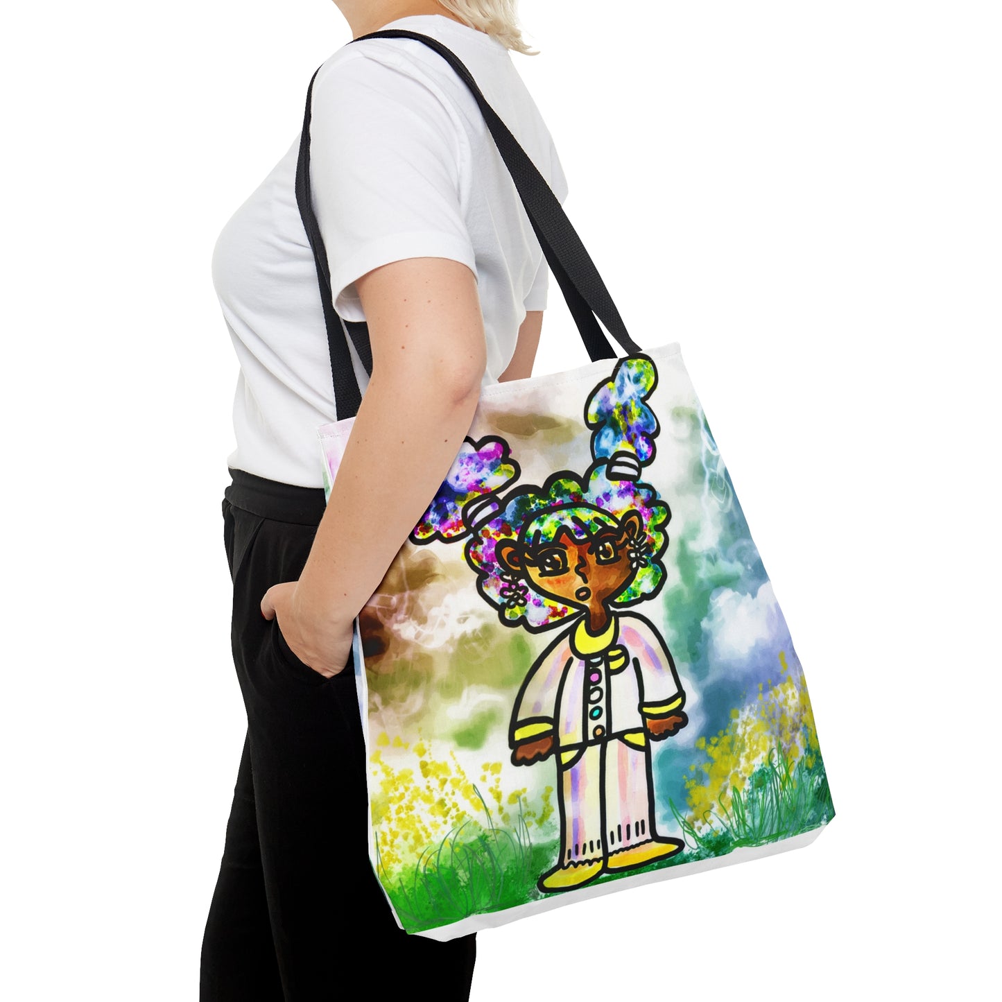 Cartoon PJ storm girl art Tote Bag