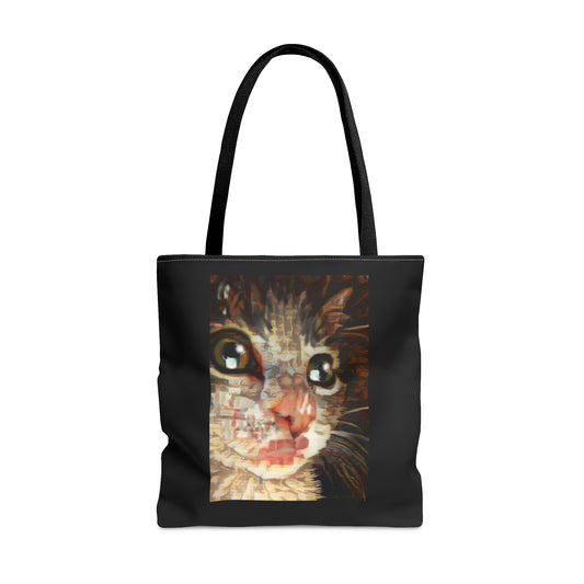 Impressionism cat art tote bag