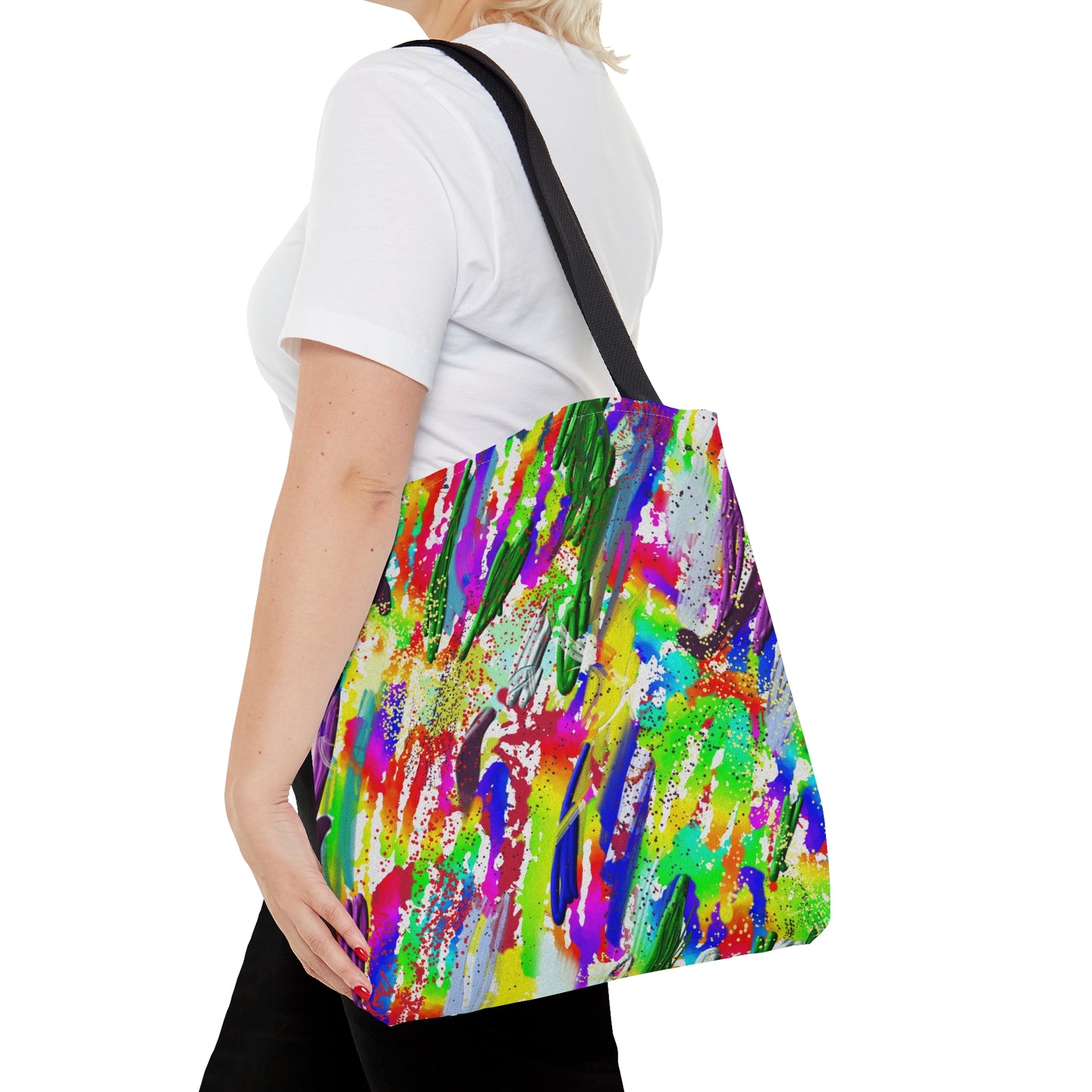 Rainbow Pride abstract art tote bag