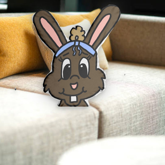 Brown Bunny custom shaped pillow