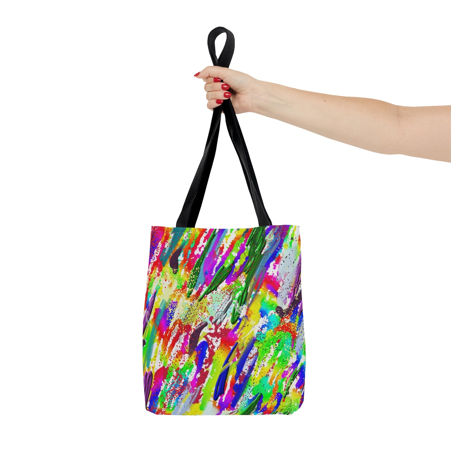 Rainbow Pride abstract art tote bag