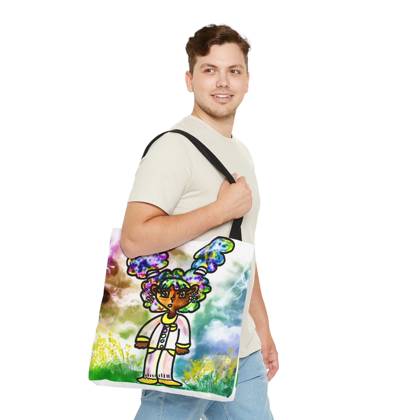 Cartoon PJ storm girl art Tote Bag