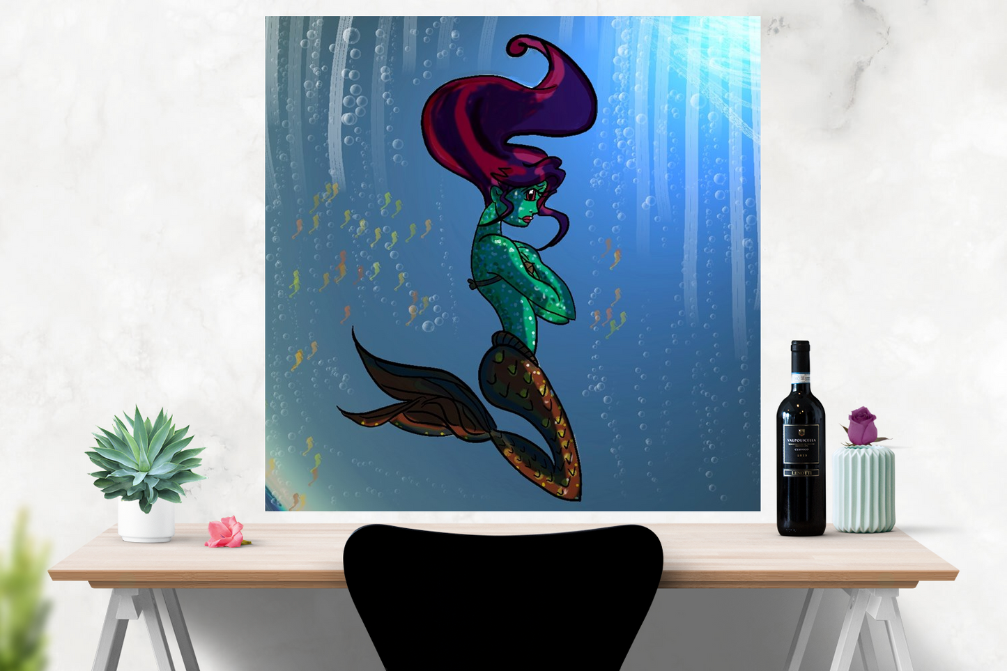 Mermaid under the sea print