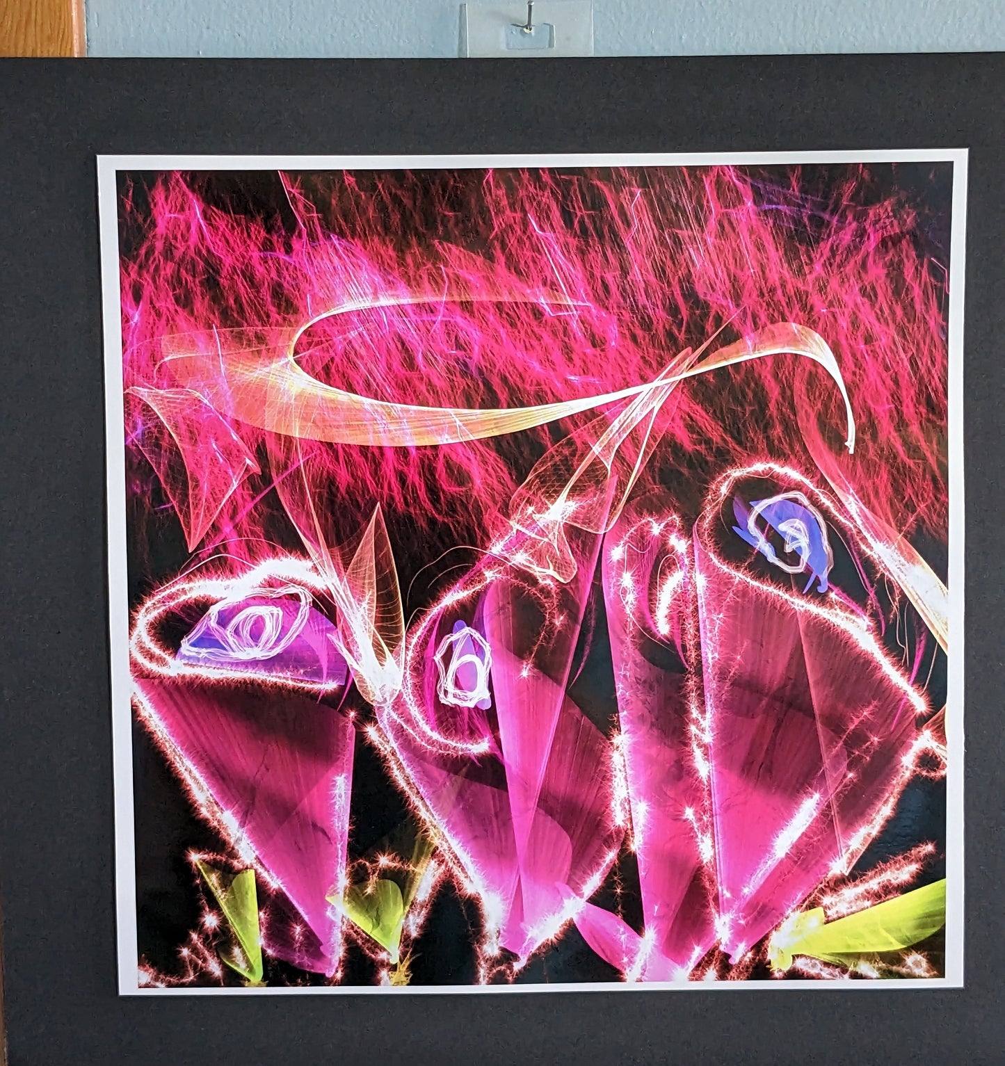 Neon glow rose art special edition metallic prints