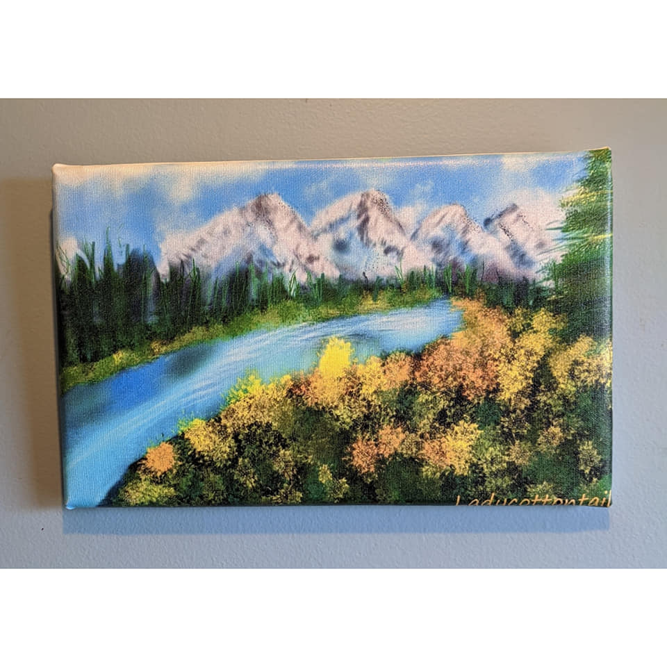 Original artwork mountain landscape canvas print 10x15