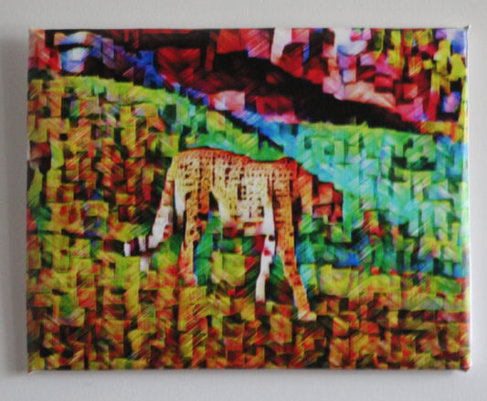 Cheetah original impressionism artwork canvas print 10x14